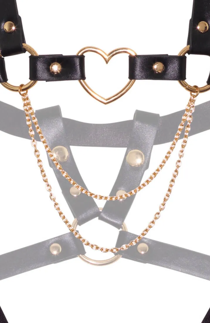 Black faux leather body harness - What's Your Kink