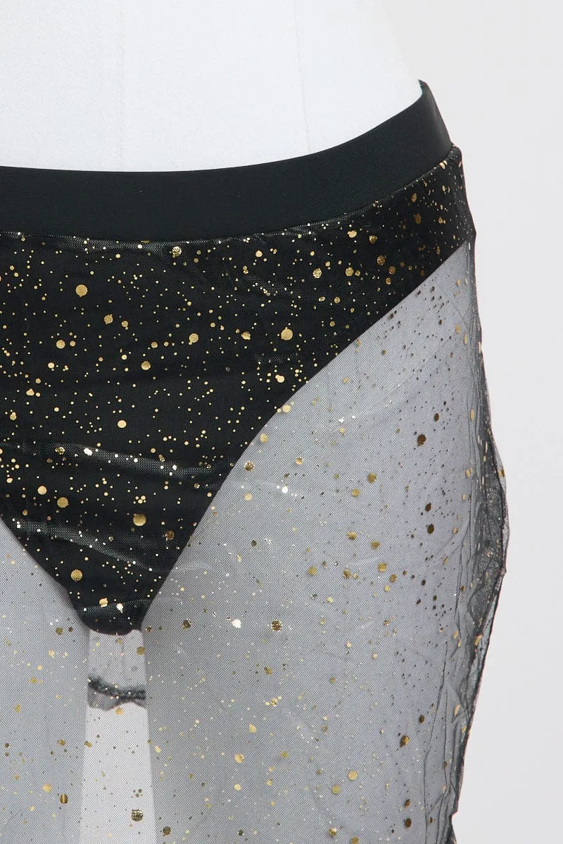 Black Glitter Lingerie Set
