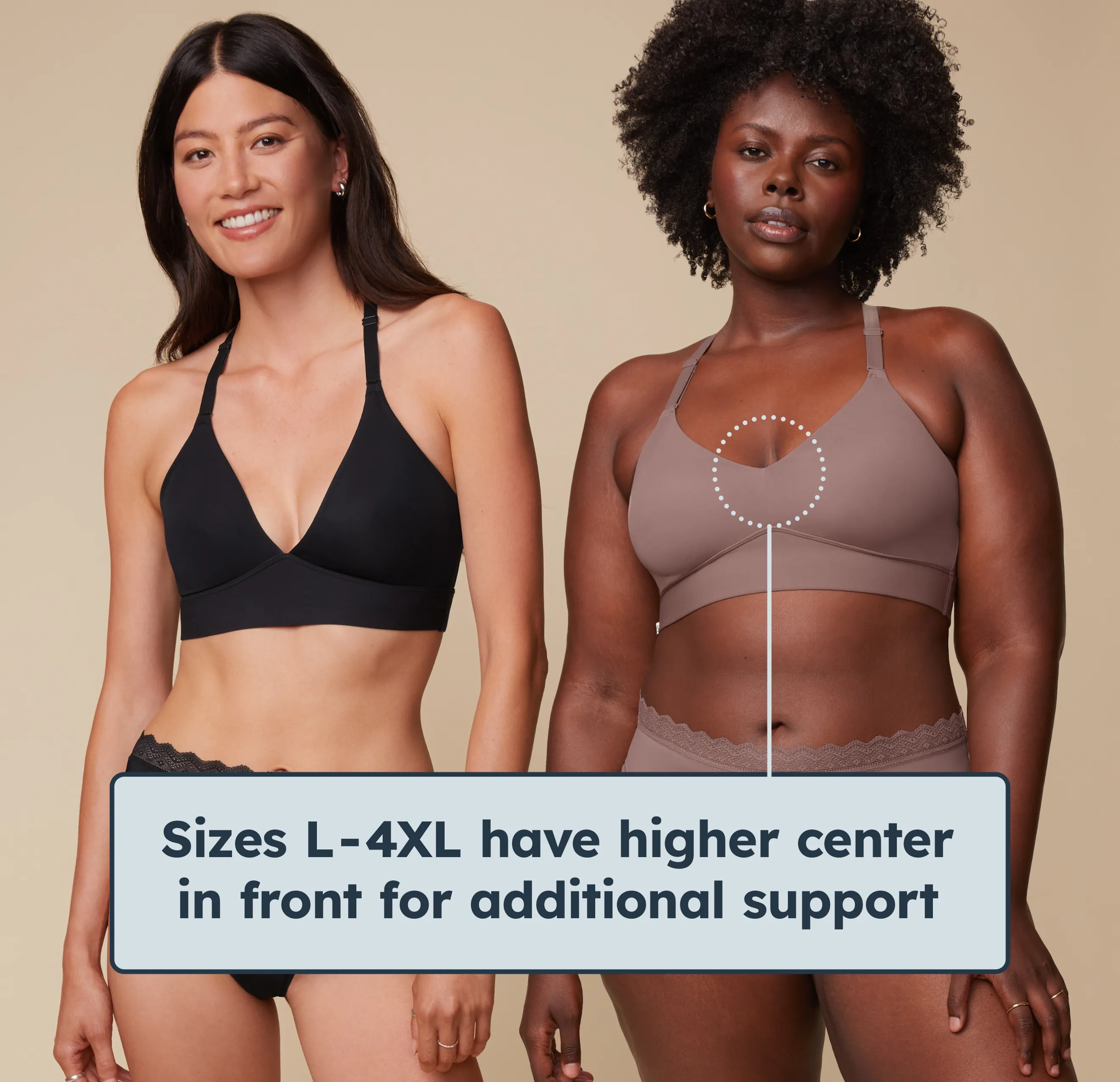 Bliss Lace Halterneck Bralette in Beige