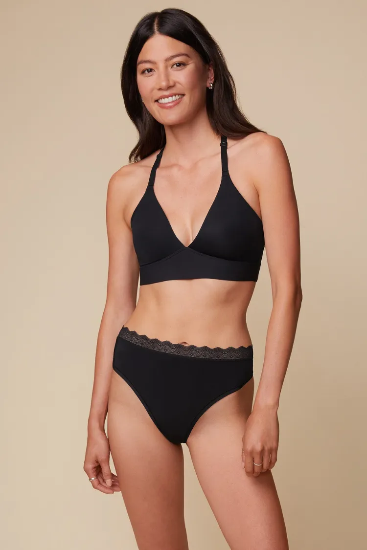 Bliss Lace Halterneck Bralette in Black