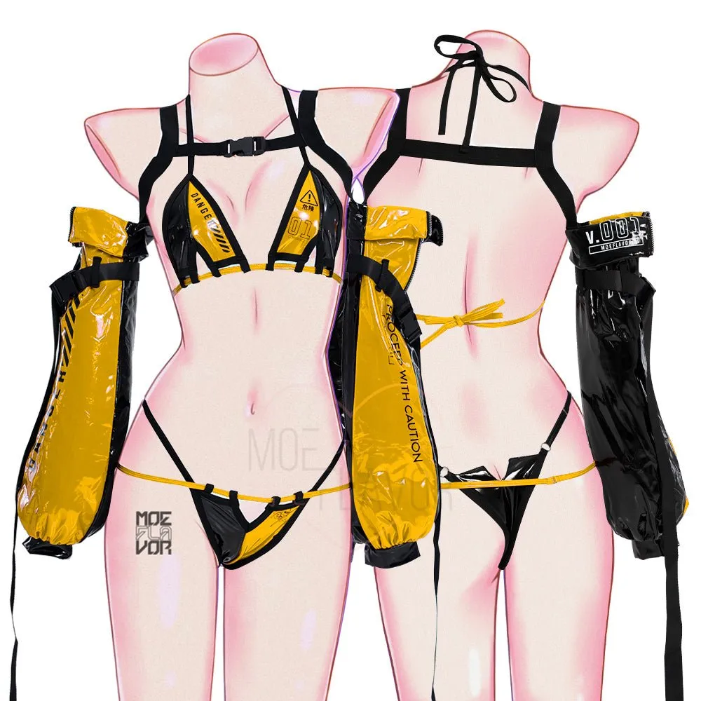 DANGER Cyber Cat Bikini with Sleeves