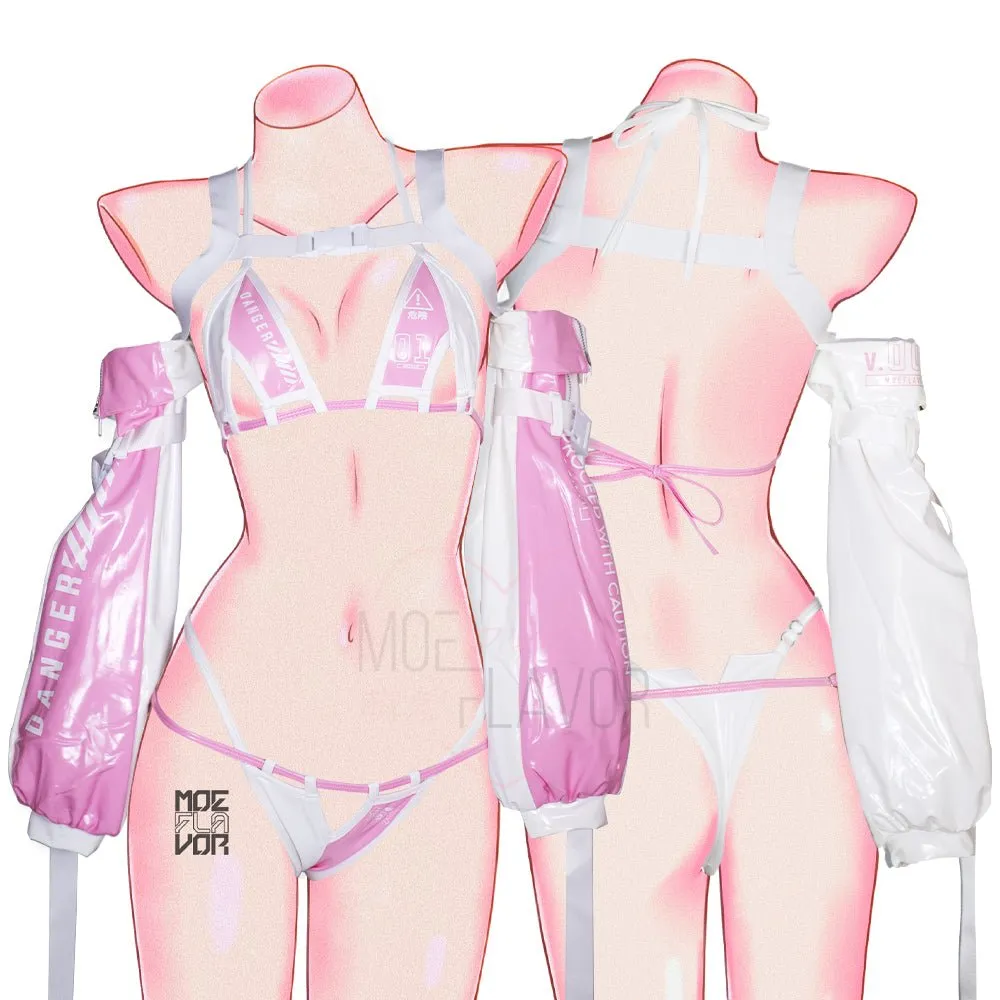 DANGER Cyber Cat Bikini with Sleeves