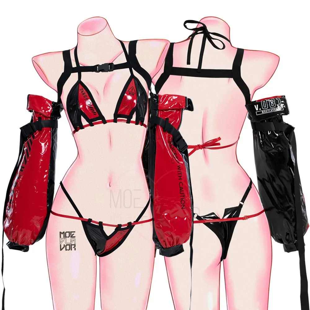 DANGER Cyber Cat Bikini with Sleeves