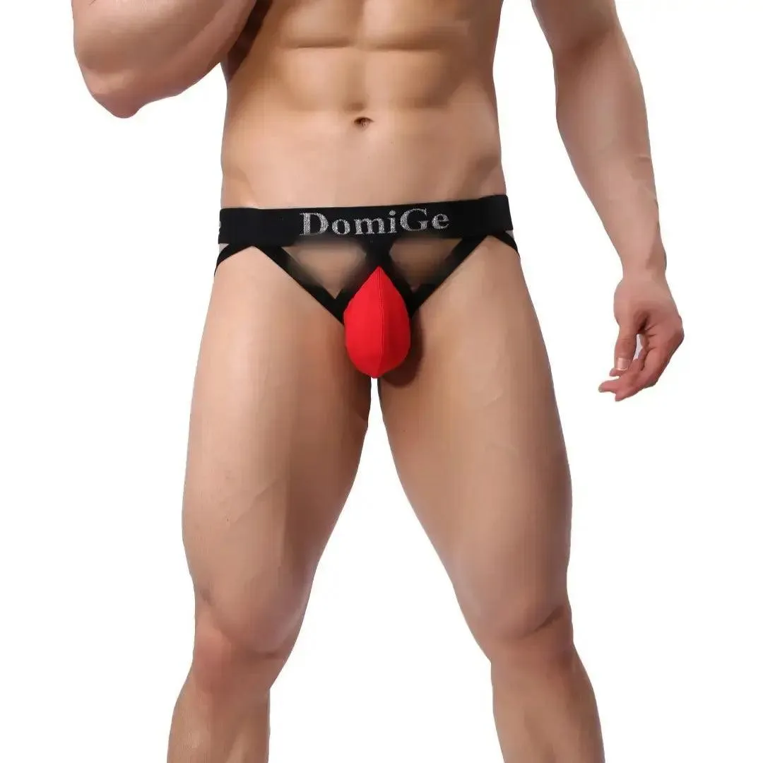 DomiGe Men's Jock Strap 3D Shield W-Shape Male Underwear