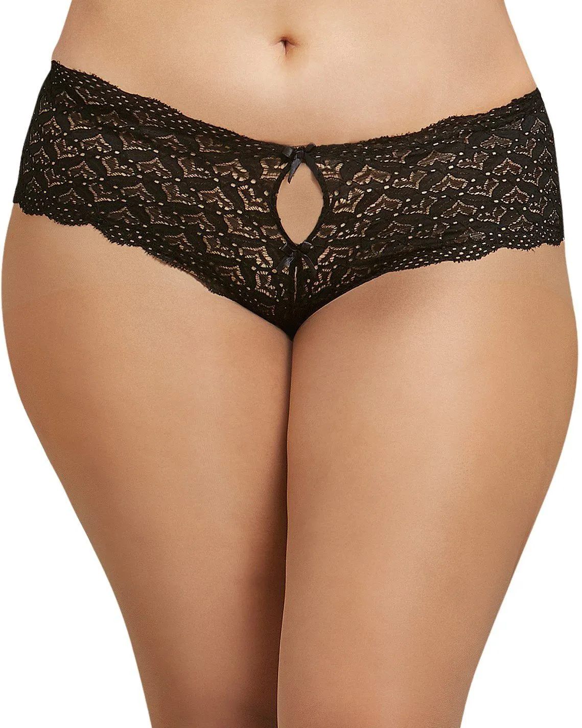 Dreamgirl Plus Size Heart Cutout Lace Panty