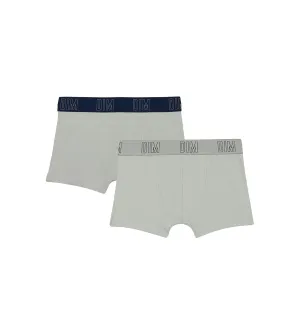 Lot de 2 boxers garçon en coton bio Gris Bleu Dim Skin Care