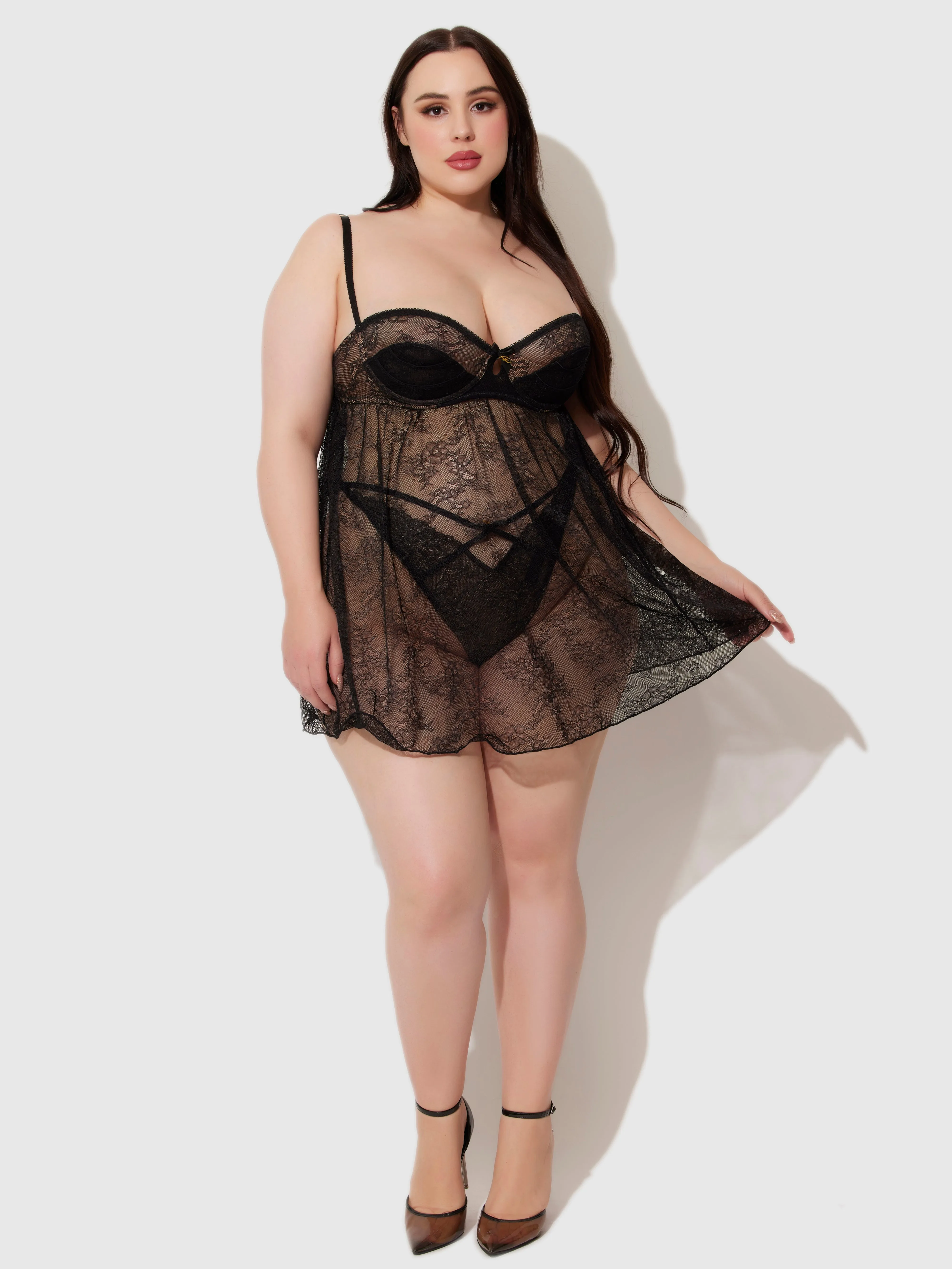 Luella Lace & Satin Cup Babydoll