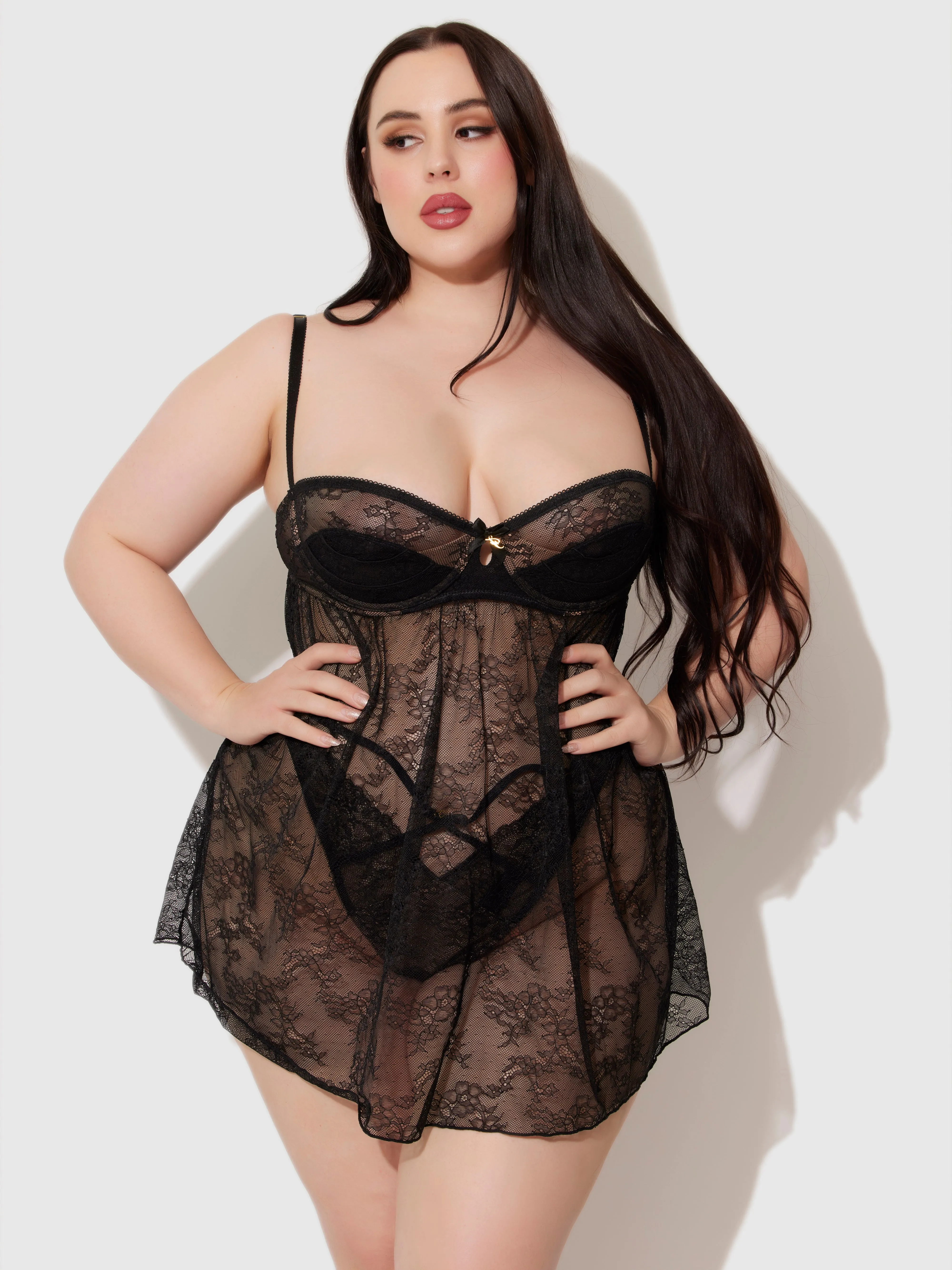 Luella Lace & Satin Cup Babydoll