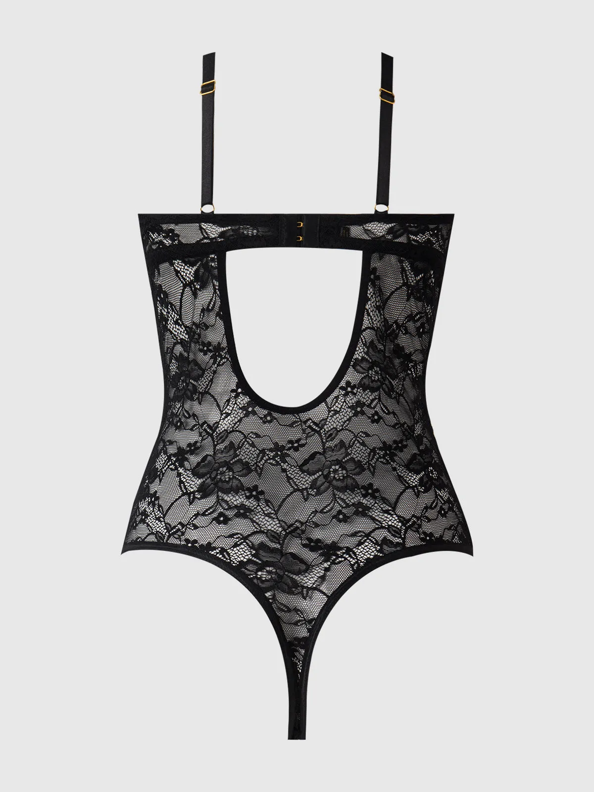 Mabel Lace Underwire Lace Up Teddy