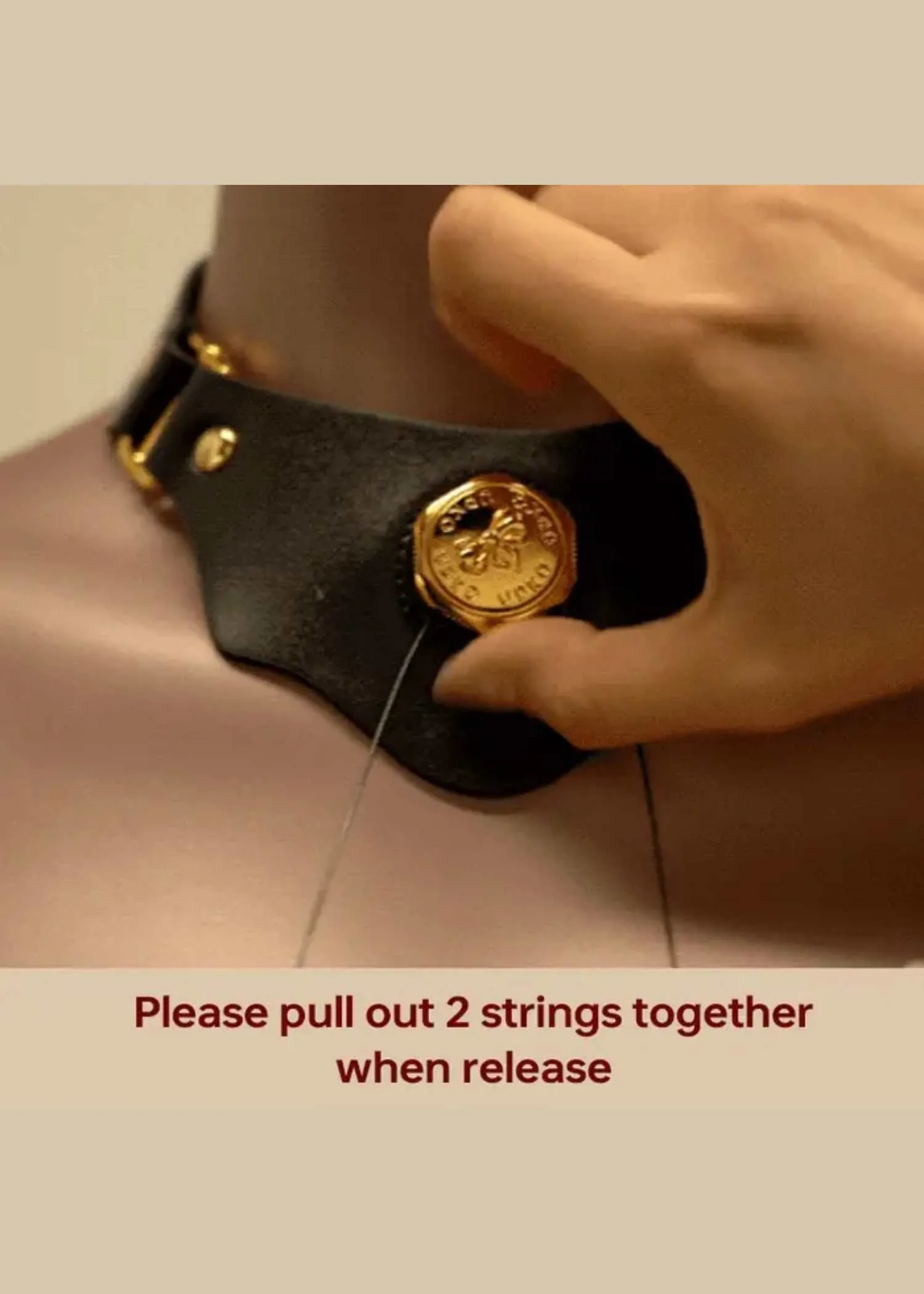 Mystic Bond Leather Collar with Nipple Clamps
