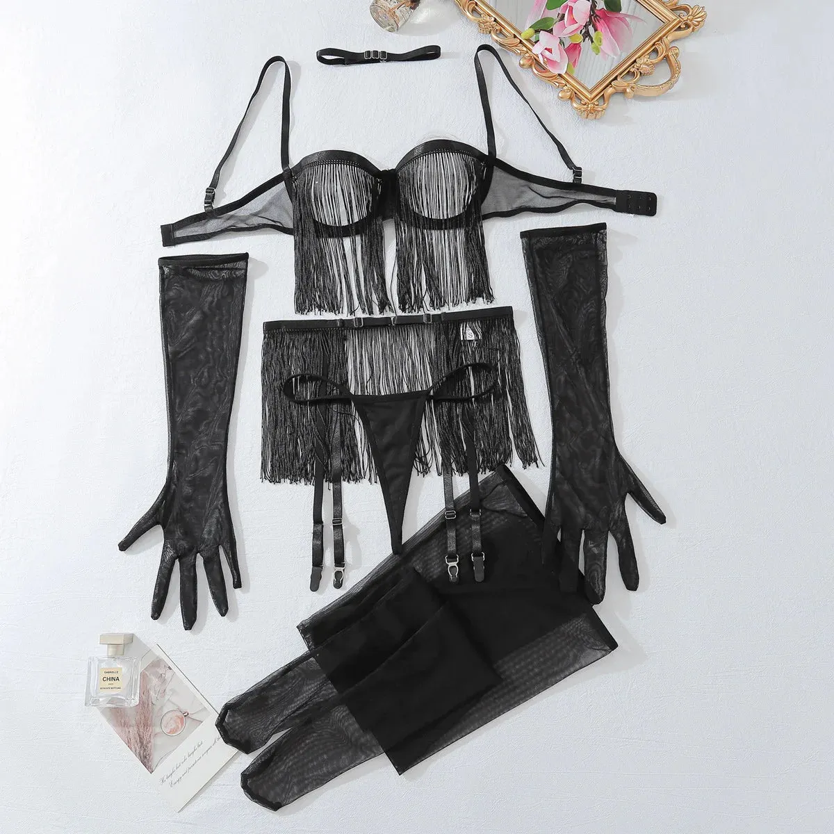 #PB Lingerie 8-Piece Transparent Ultra Set