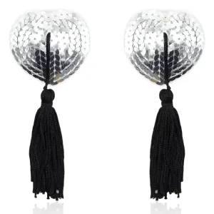 Poison Rose - Heart Shaped Nipple Covers With Tassels