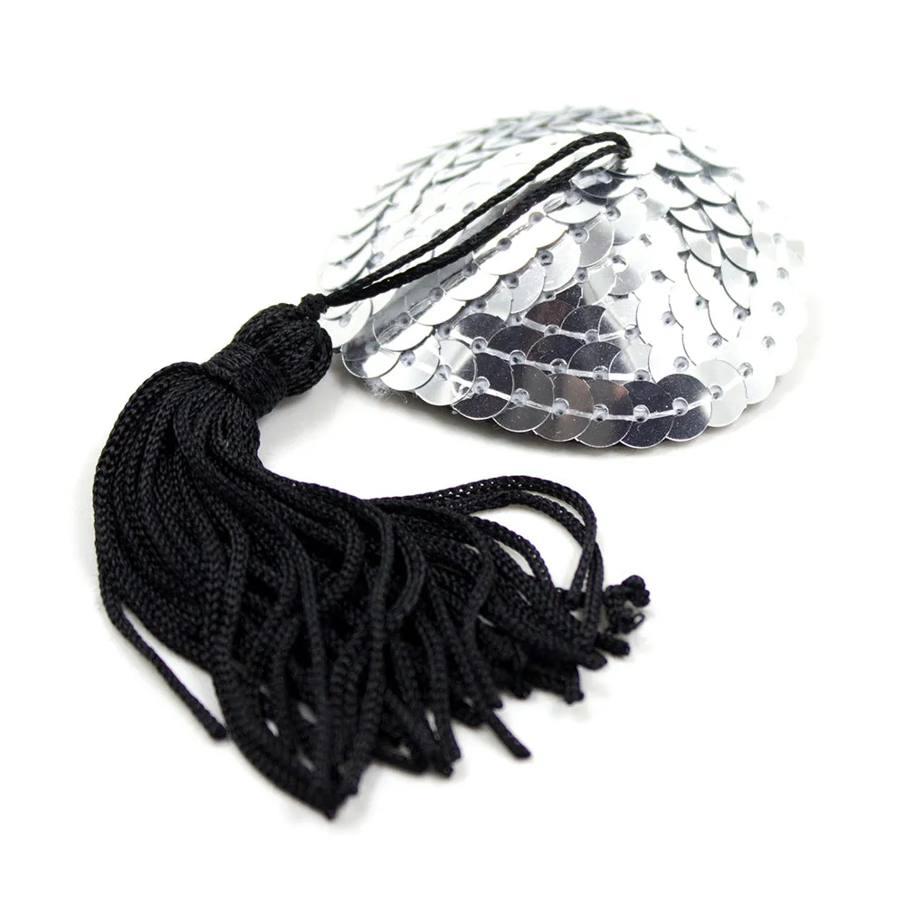 Poison Rose - Heart Shaped Nipple Covers With Tassels