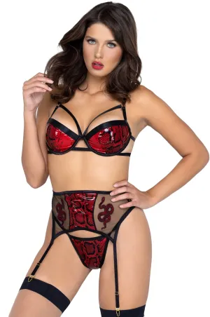 Red/Black python lingerie