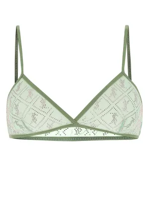 Saint Laurent Logo Embellished Triangle Bra