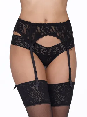 Signature Lace Garter Belt Black