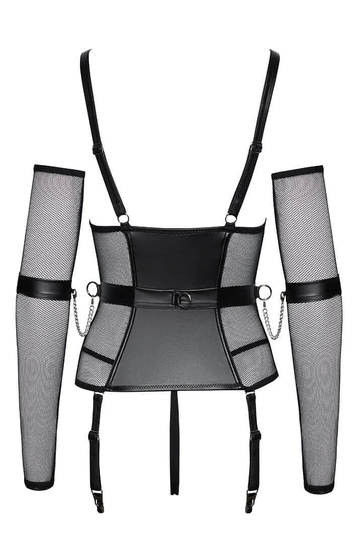 Soft bondage bustier set with restraints - Bondage Aesthetic