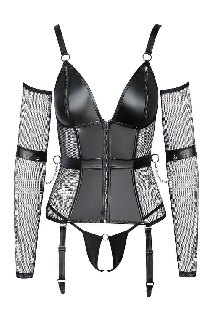 Soft bondage bustier set with restraints - Bondage Aesthetic