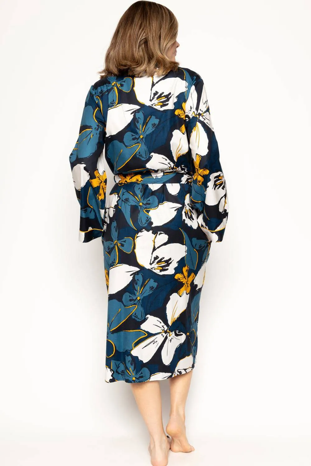 Verity Floral Print Long Dressing Gown, Size UK 8