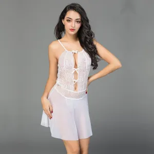 White Lace Skirted Teddy - One Size