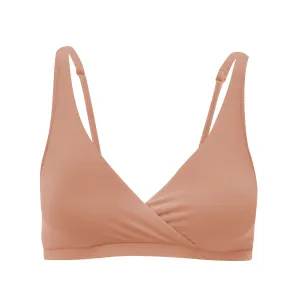 Women's Cross Front Bralette in Latte