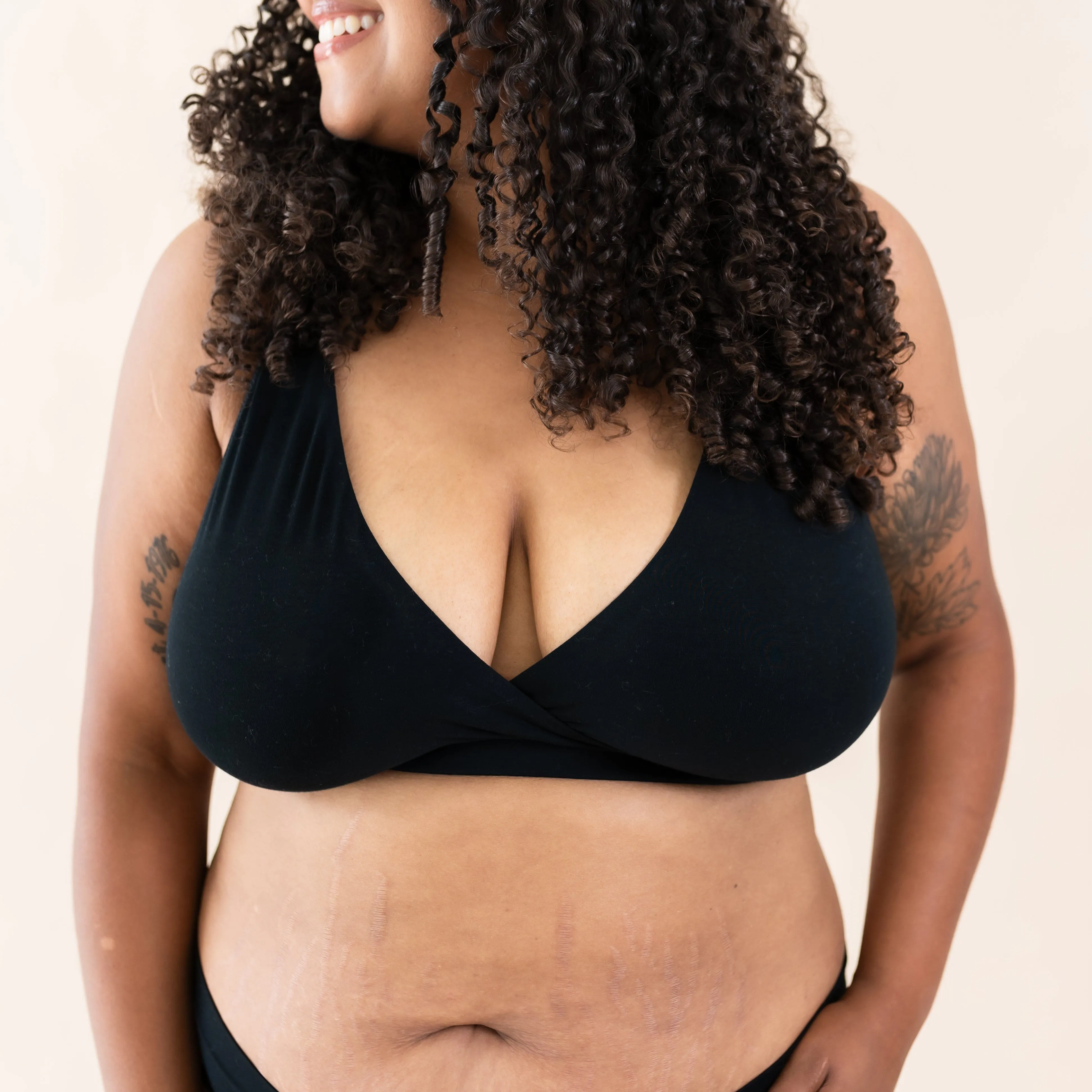 Women's Cross Front Bralette in Midnight