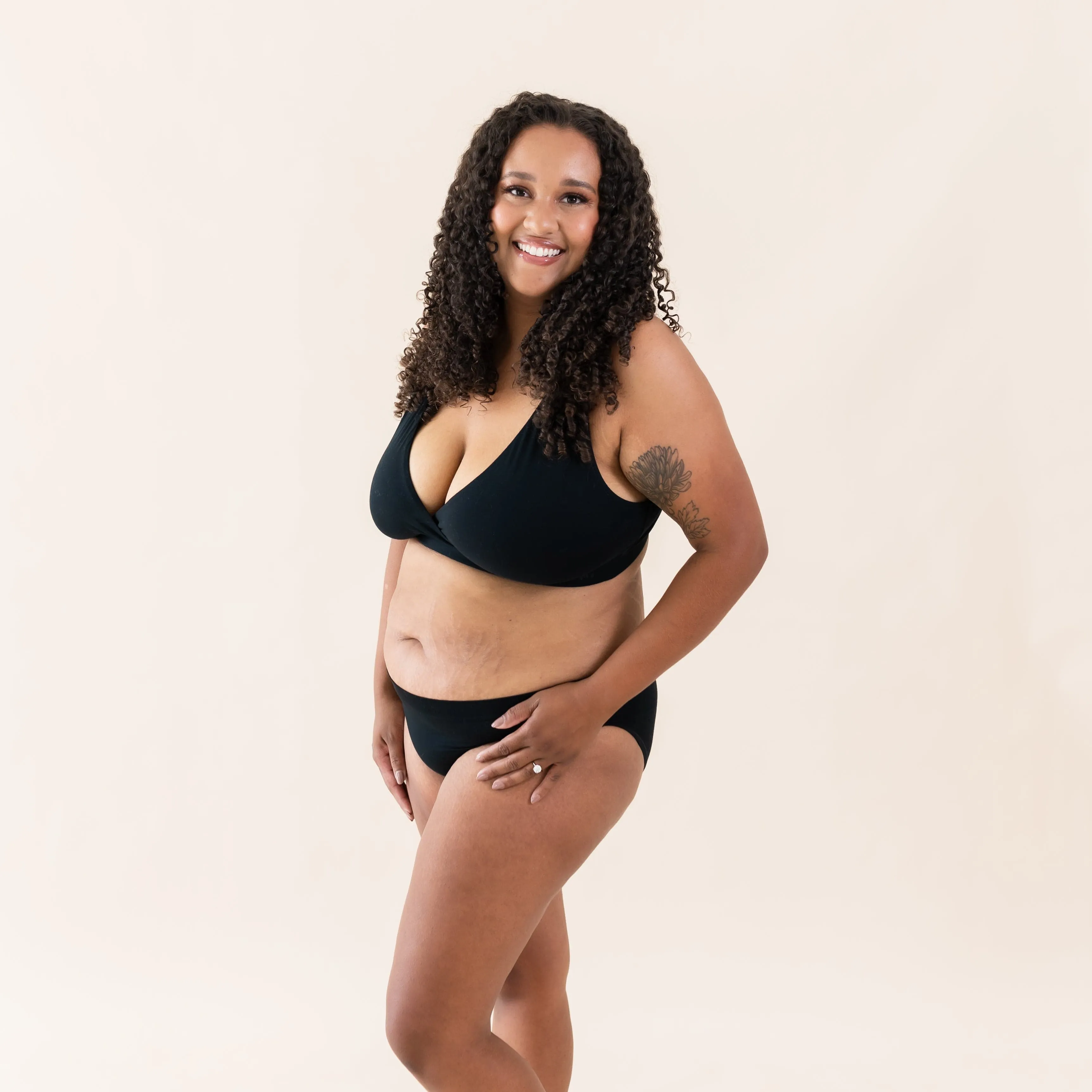 Women's Cross Front Bralette in Midnight